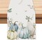 Fall Pumpkins Eucalyptus Leaves Table Runner (Light Blue Pumpkin) 13x72 Inch
